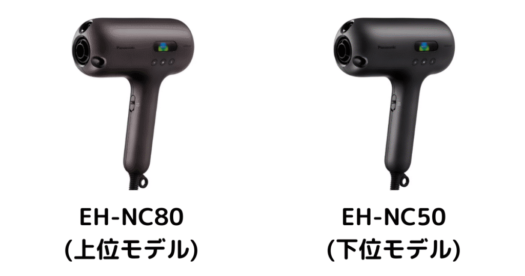 EH-NC80(上位モデル)とEH-NC50(下位モデル)の本体カラー