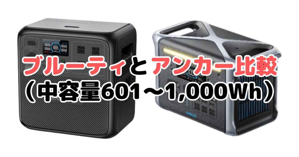 ブルーティとアンカー比較（中容量601～1,000Wh）