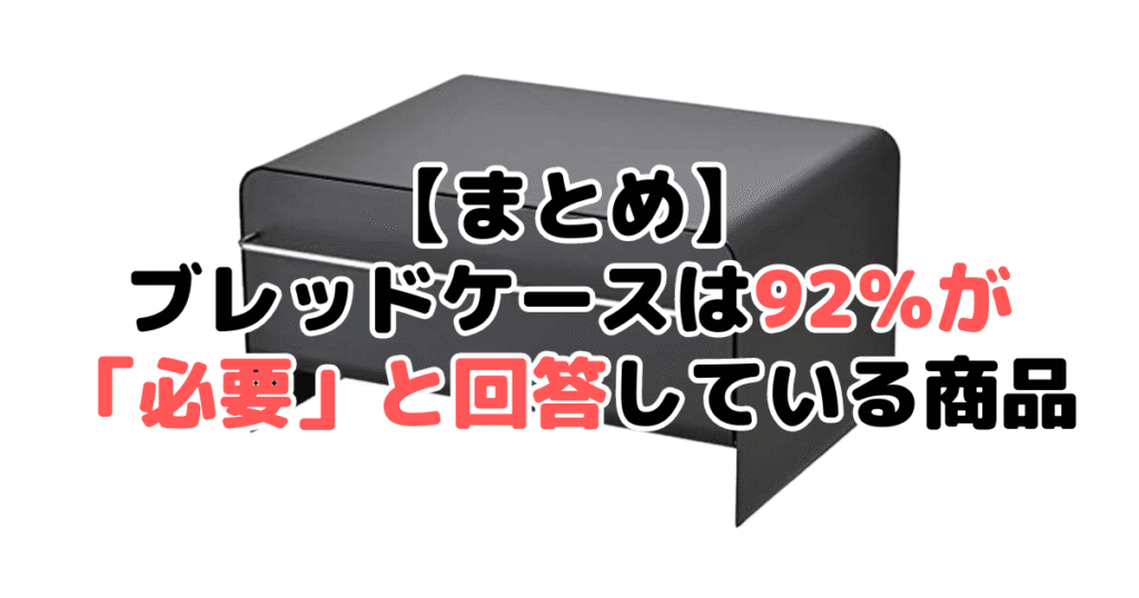 まとめ：ブレッドケースは92％が「必要」と回答している商品