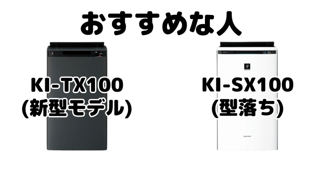 KI-TX100とKI-SX100 シャープ空気清浄機がおすすめな人