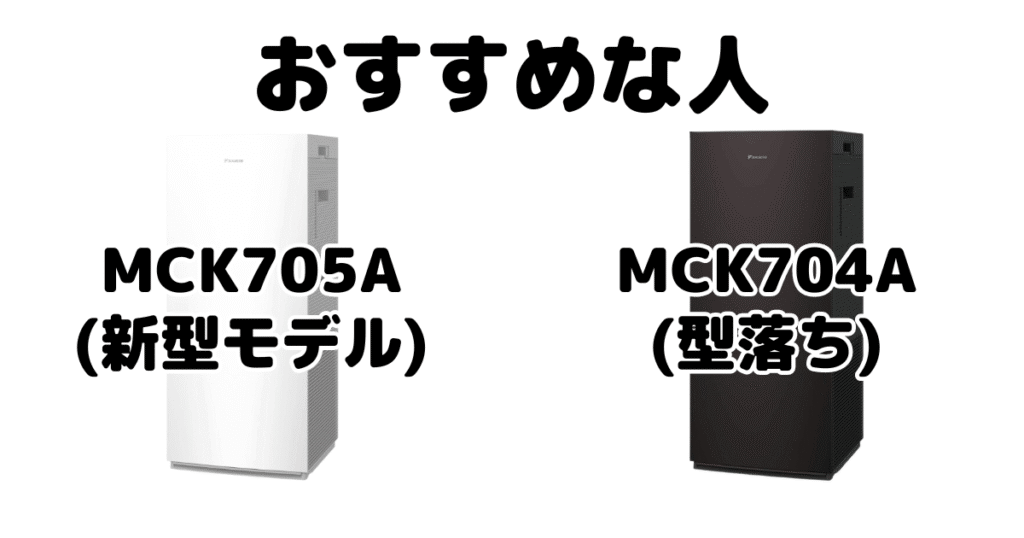 MCK705AとMCK704A ダイキン空気清浄機がおすすめな人