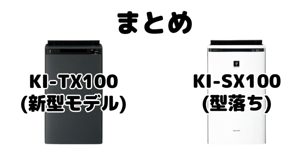 KI-TX100とKI-SX100の違いを比較 シャープ空気清浄機まとめ