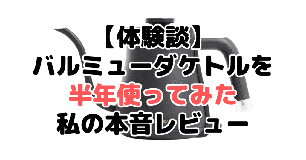 【体験談】バルミューダケトルを半年使ってみた私の本音レビュー