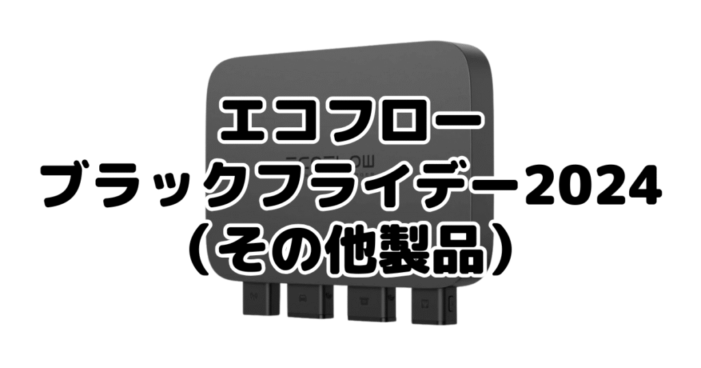 エコフローブラックフライデー2024のお得な商品（その他製品）