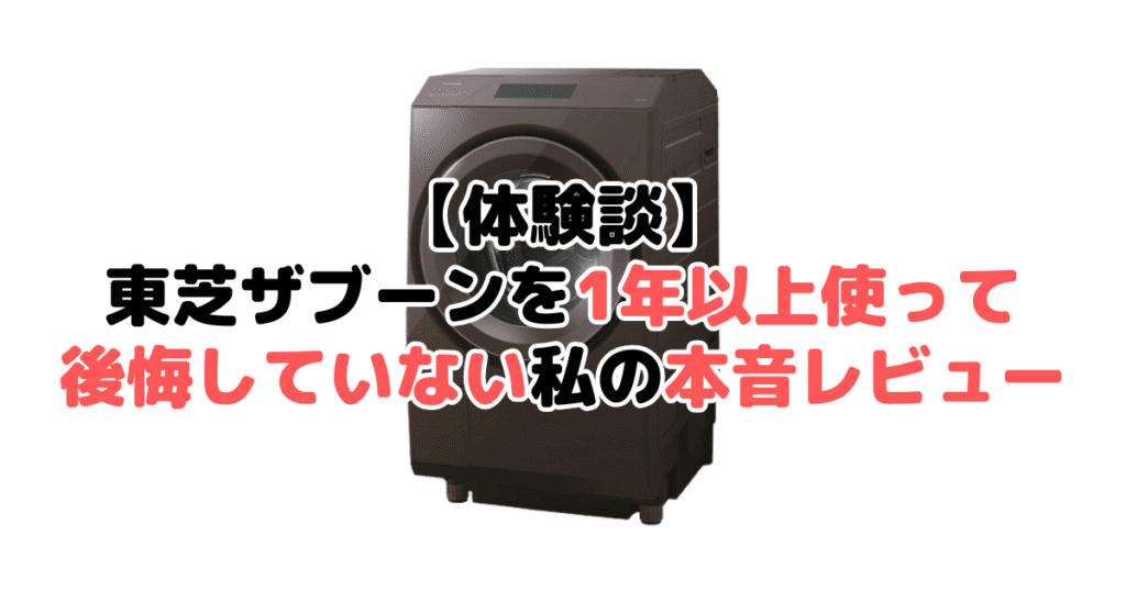 【体験談】東芝ザブーンを1年以上使って後悔していない私の本音レビュー