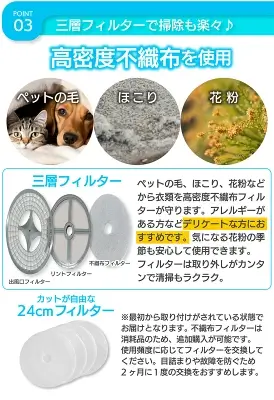 Yoqunaの衣類乾燥機の特長