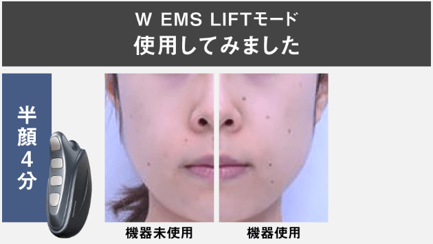  W EMS LIFTモード（ダブルEMSリフトモード）の効果