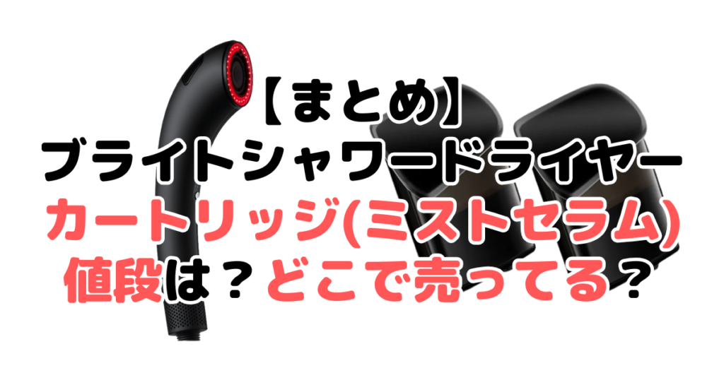 まとめ:ブライトシャワードライヤー カートリッジ(ミストセラム)値段は1,980円で、売ってるのは公式サイトだけ