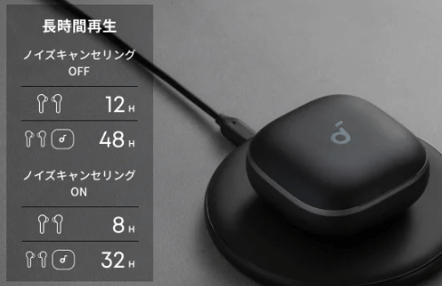 再生可能時間・短時間充電(再生可能時間はLiberty 5のほうが長い)