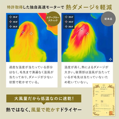 Noend エアーブロースティックドライヤーの特長
