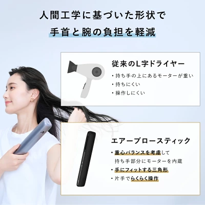 Noend エアーブロースティックドライヤーの特長