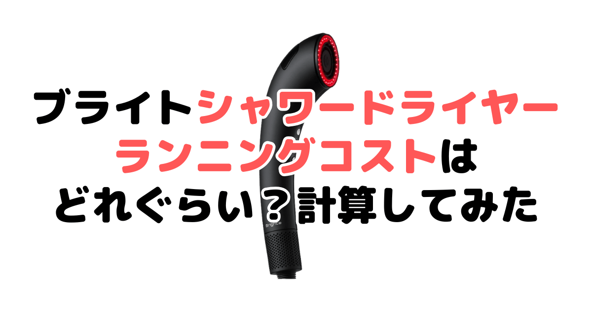 ブライトシャワードライヤーのランニングコストはどれぐらい？計算してみた