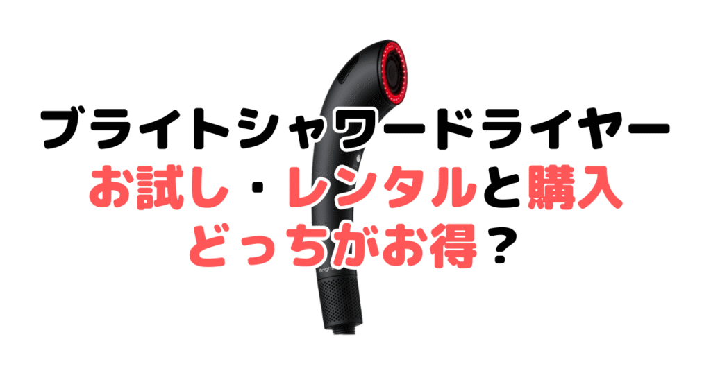 ブライトシャワードライヤーはレンタルより購入がお得!違いを比較