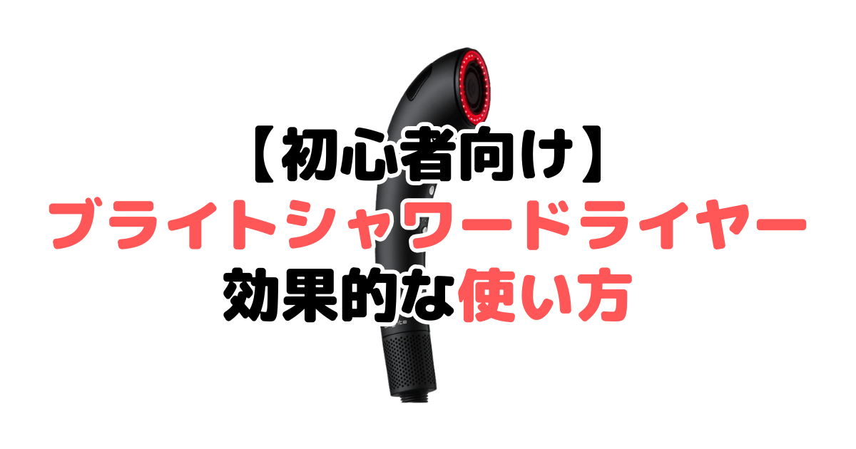 【初心者向け】ブライトシャワードライヤーの効果的な使い方をプロが解説