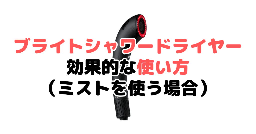 ブライトシャワードライヤーの効果的な使い方(ミストを使う場合)