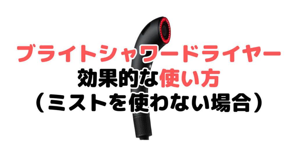 ブライトシャワードライヤーの効果的な使い方(ミストを使わない場合)