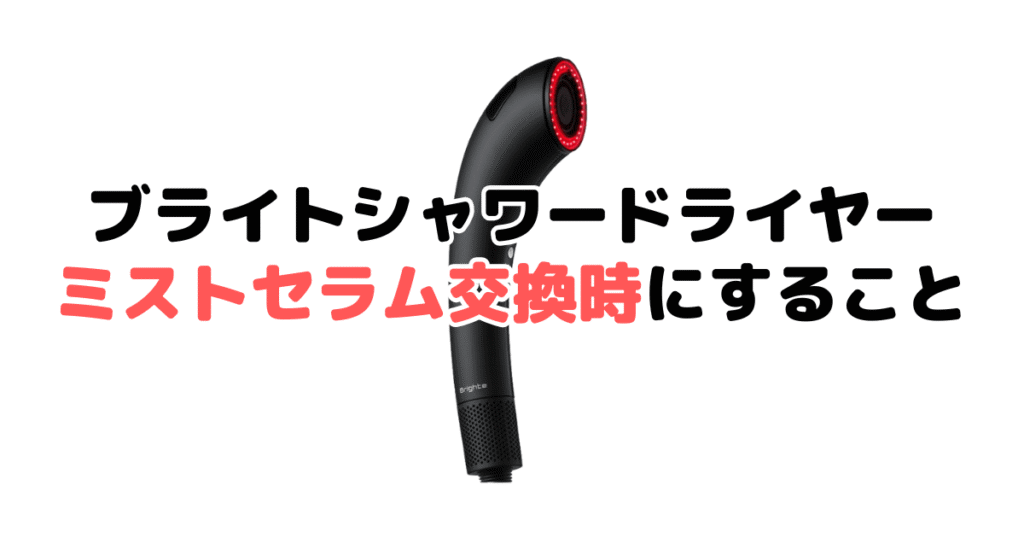 ブライトシャワードライヤーのミストセラム交換時にすること