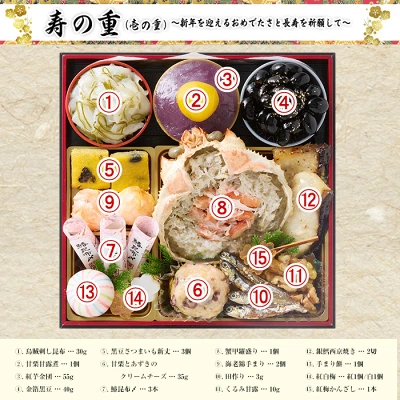 冷蔵おせち 三段重「匠」(カニver.)約3～4人前（京都府京都市）