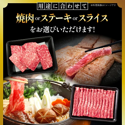 宮崎牛 赤身 焼肉 ステーキ スライス 定期便（宮崎県日南市）