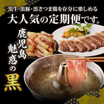 黒牛 黒豚 黒さつま鶏 上撰 黒の極み定期便12回（鹿児島県南九州市）