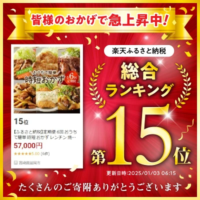 定期便 6回 鶏肉 豚肉 おかず セット（宮崎県延岡市）
