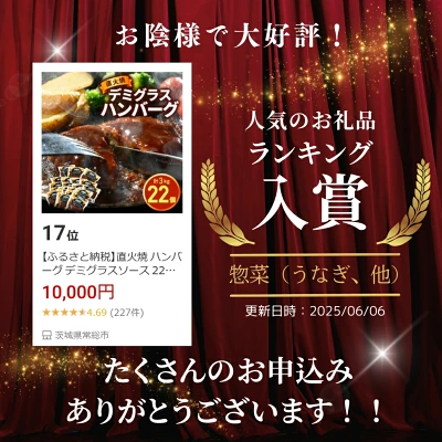 直火焼 ハンバーグ デミグラスソース 22個セット 3kg（茨城県常総市）