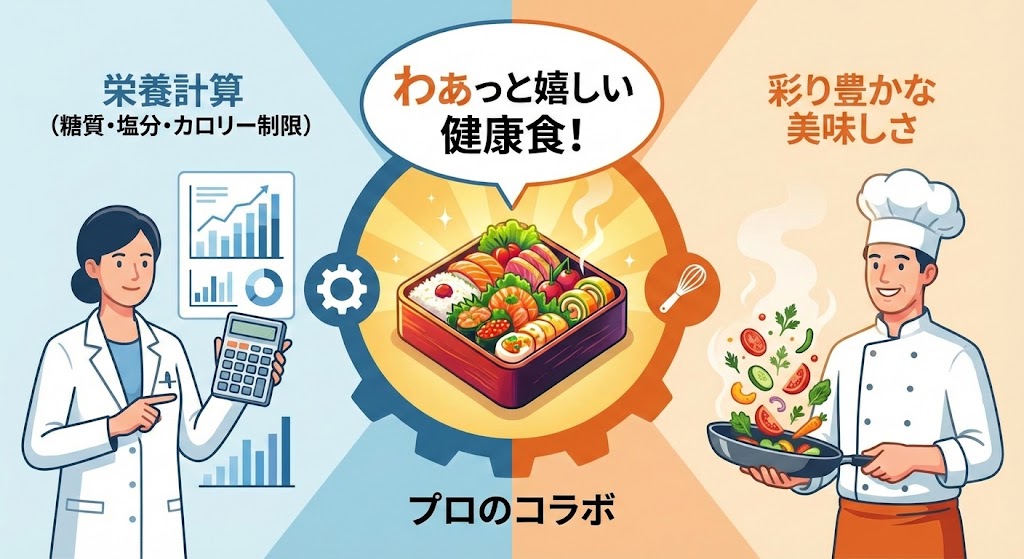 管理栄養士とシェフのコラボ!栄養計算と彩り豊かな美味しさを両立